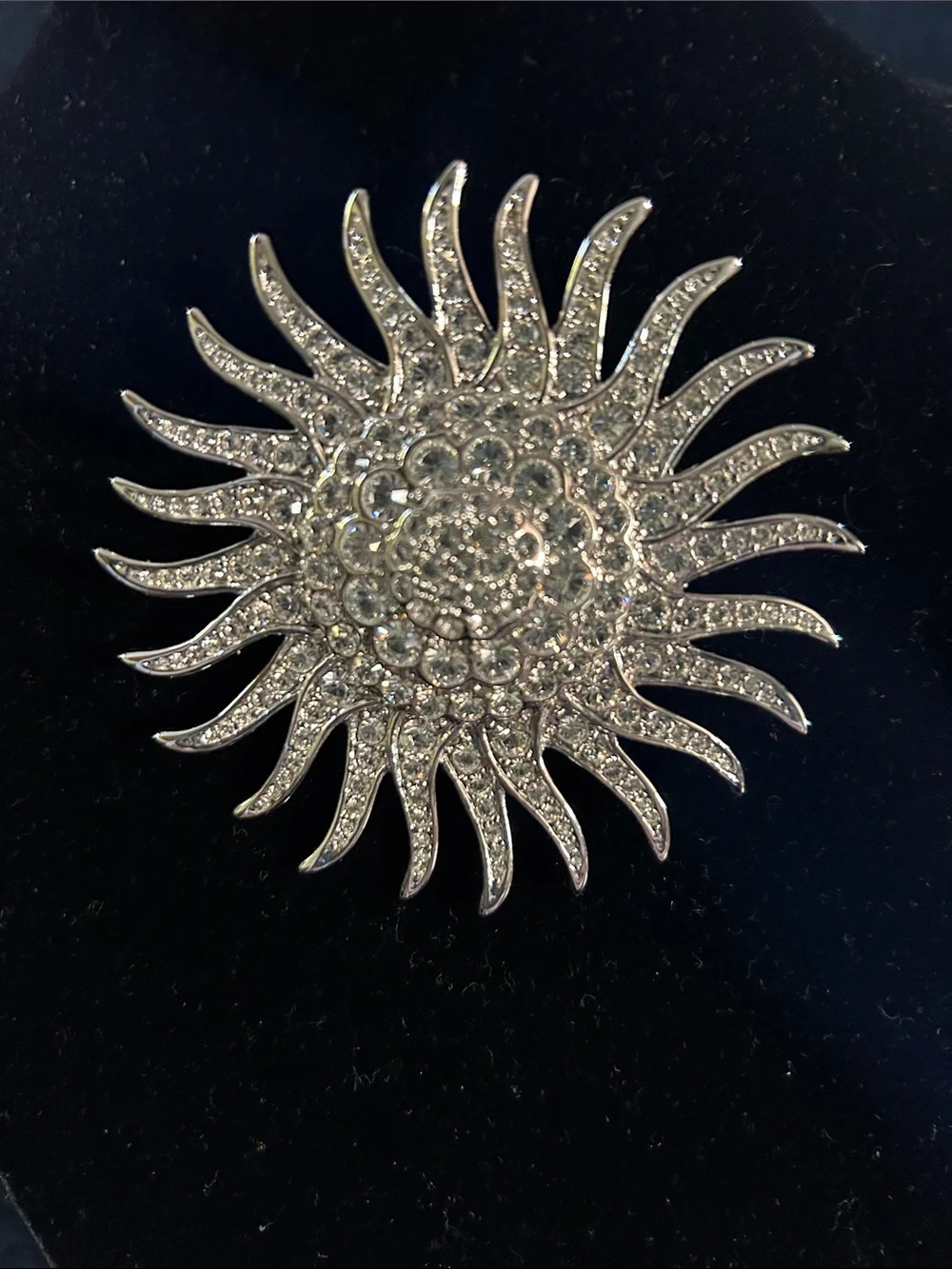 Jacqueline Kennedy Vintage Rhinestone Sunburst Brooch JBK by Camrose & Kross